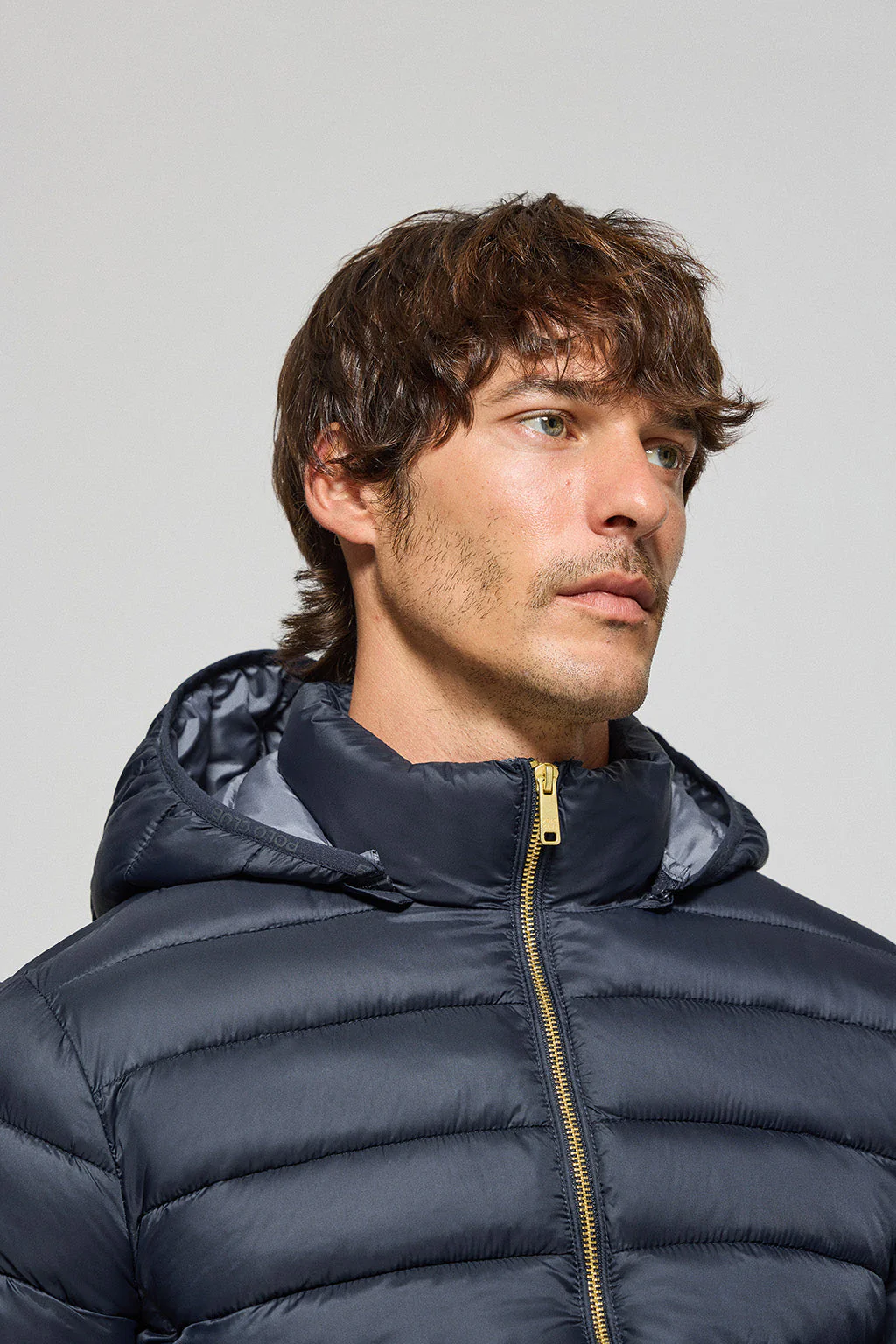 Navy-blue ultralight jacket Corey with detachable hood and PC embroidery - Image 2