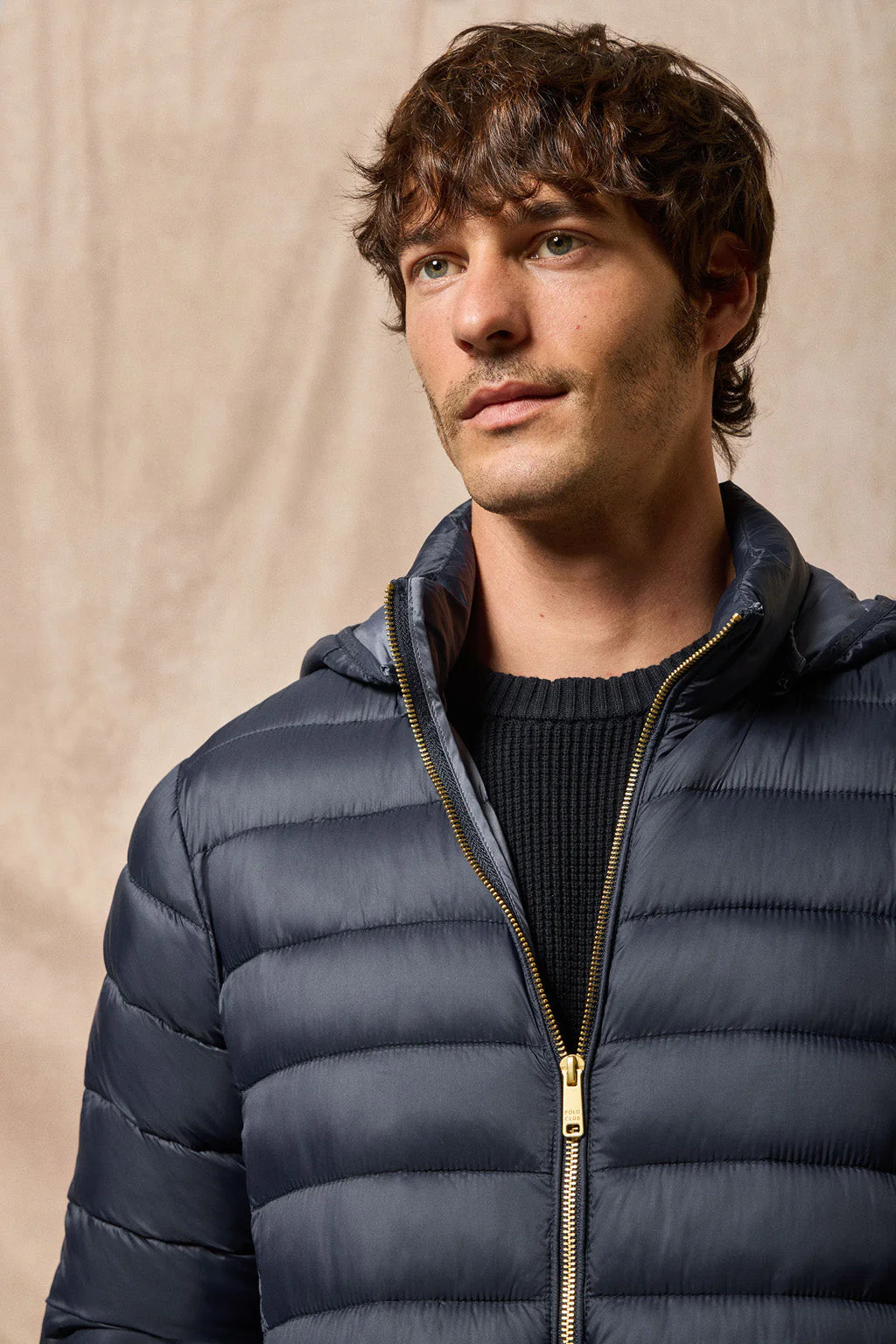 Navy-blue ultralight jacket Corey with detachable hood and PC embroidery - Image 5