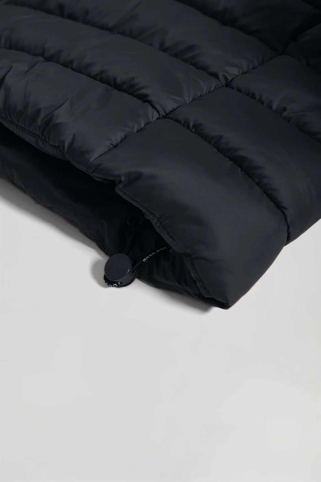 Black ultralight Corinne coat with hood and Polo Club logo - Image 10
