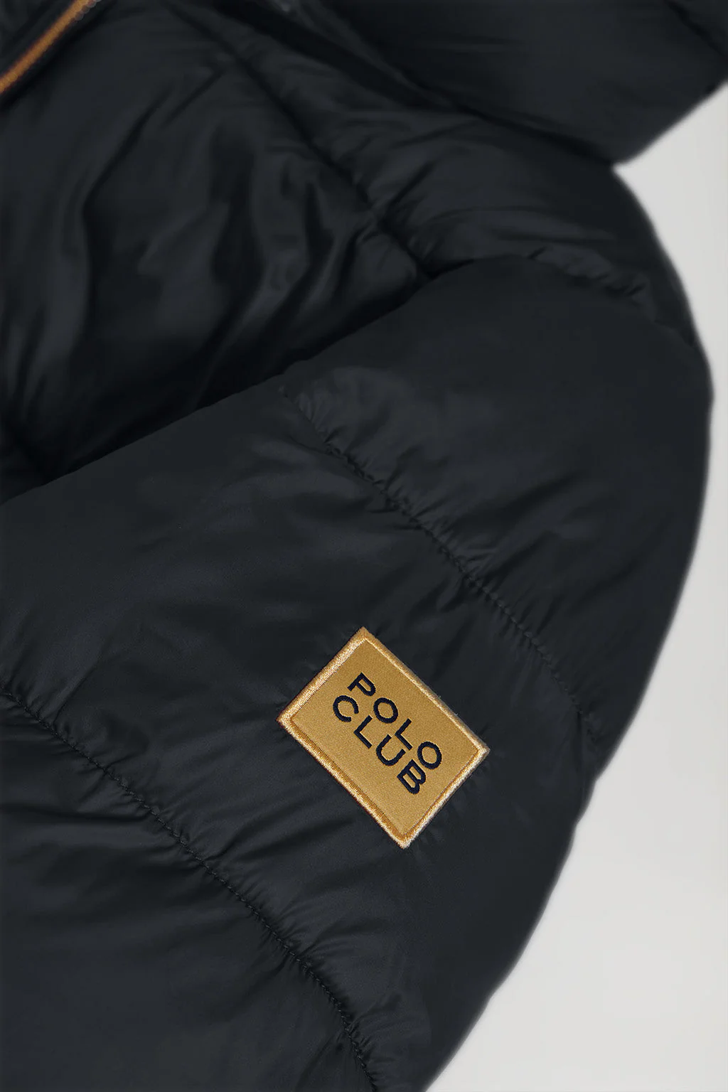Black ultralight Corinne coat with hood and Polo Club logo - Image 8
