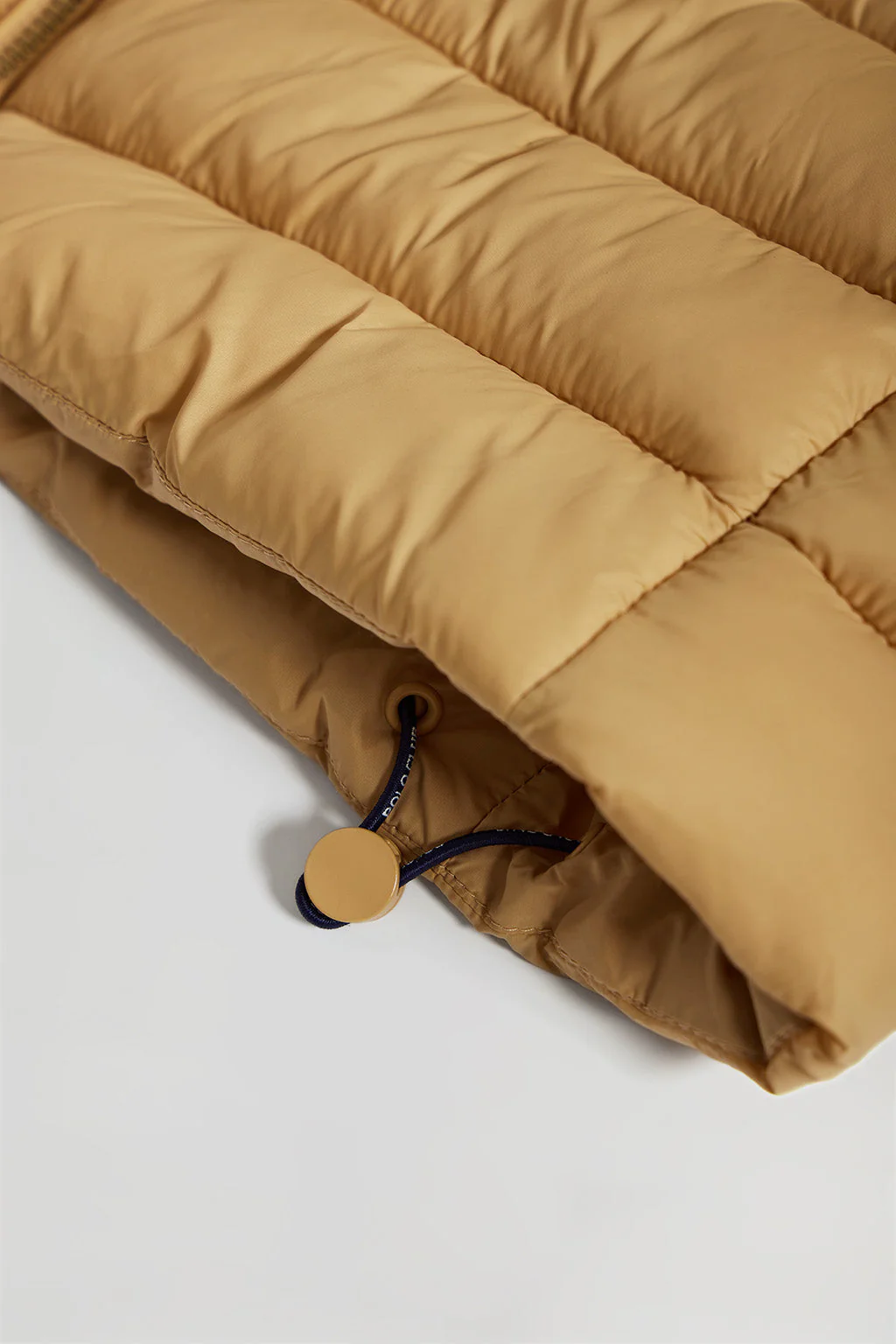 Camel ultralight Corinne coat with hood and Polo Club logo - Image 11