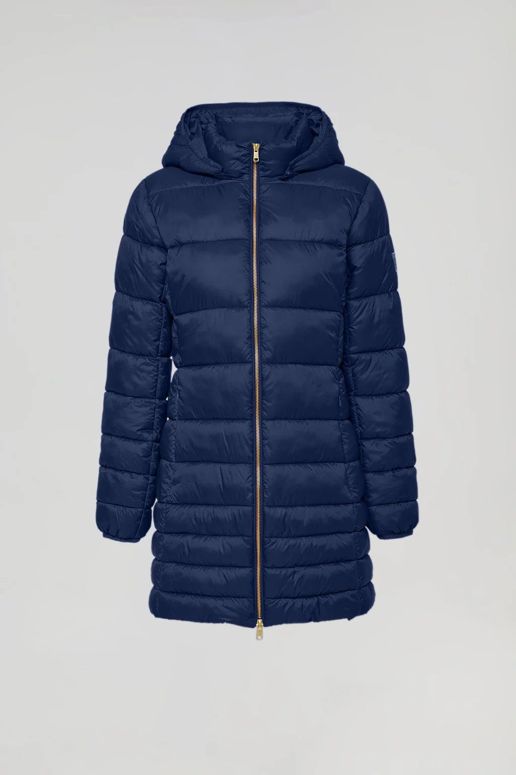 Navy-blue ultralight Corinne coat with hood and Polo Club logo - Image 12