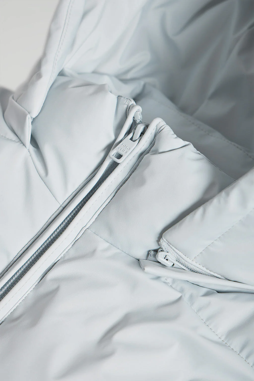 Silver Cósima long coat with removable hood and side vents - Image 8
