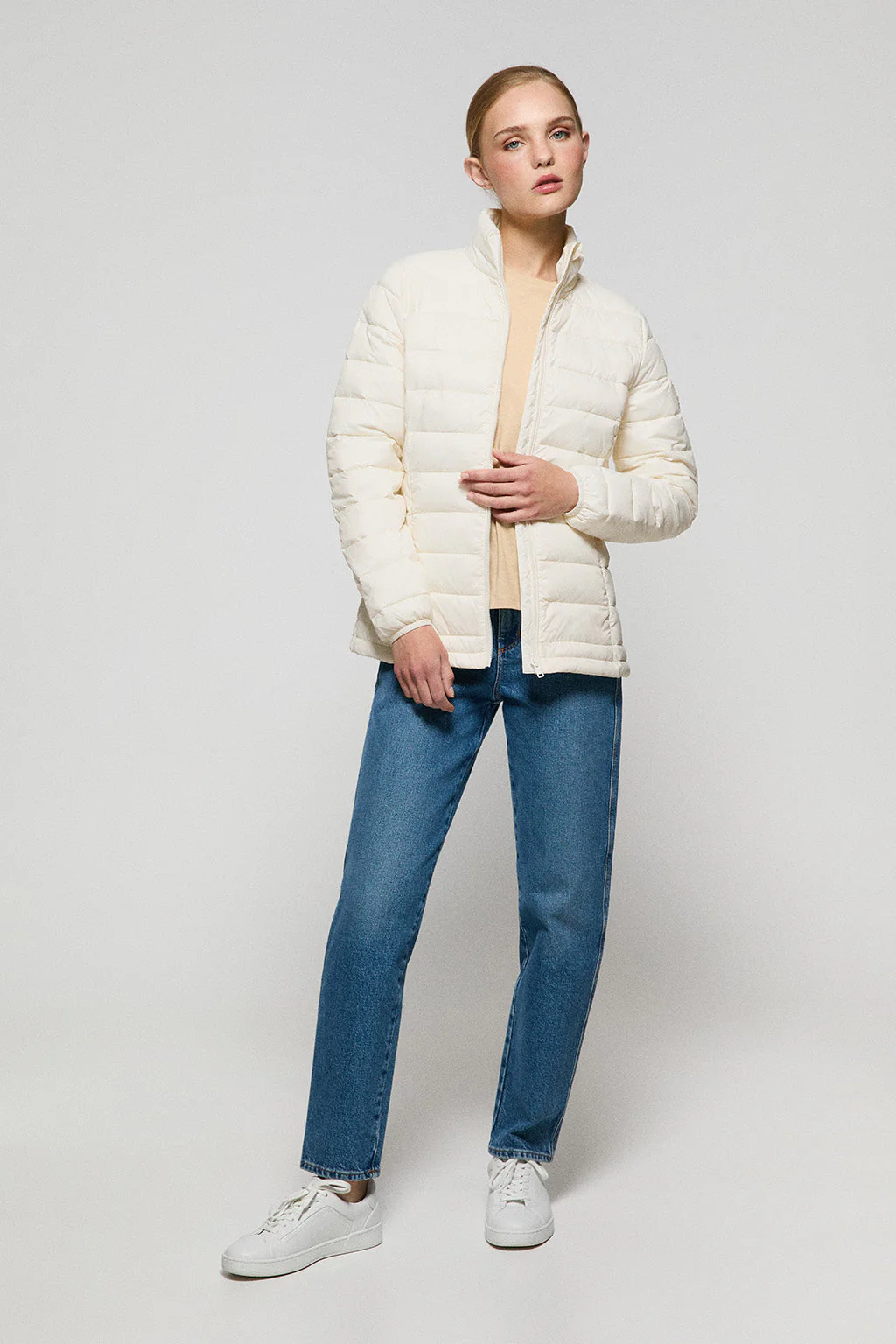 Beige ultralight Costa jacket with logo - Image 2
