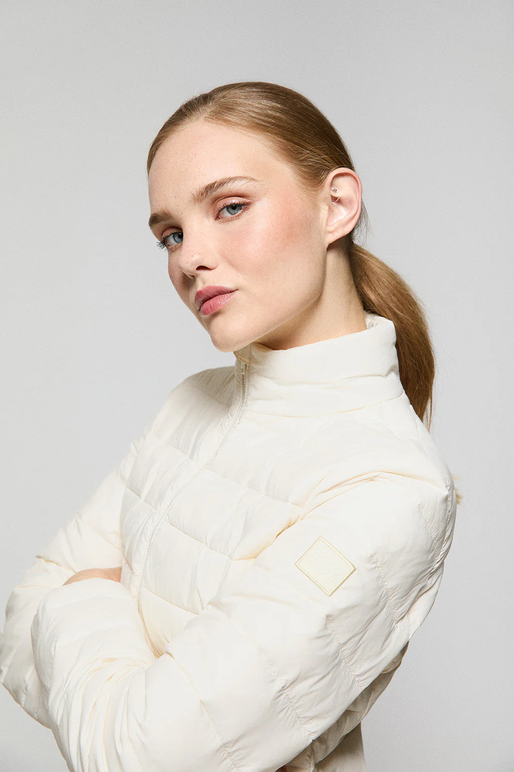 Beige ultralight Costa jacket with logo - Image 3