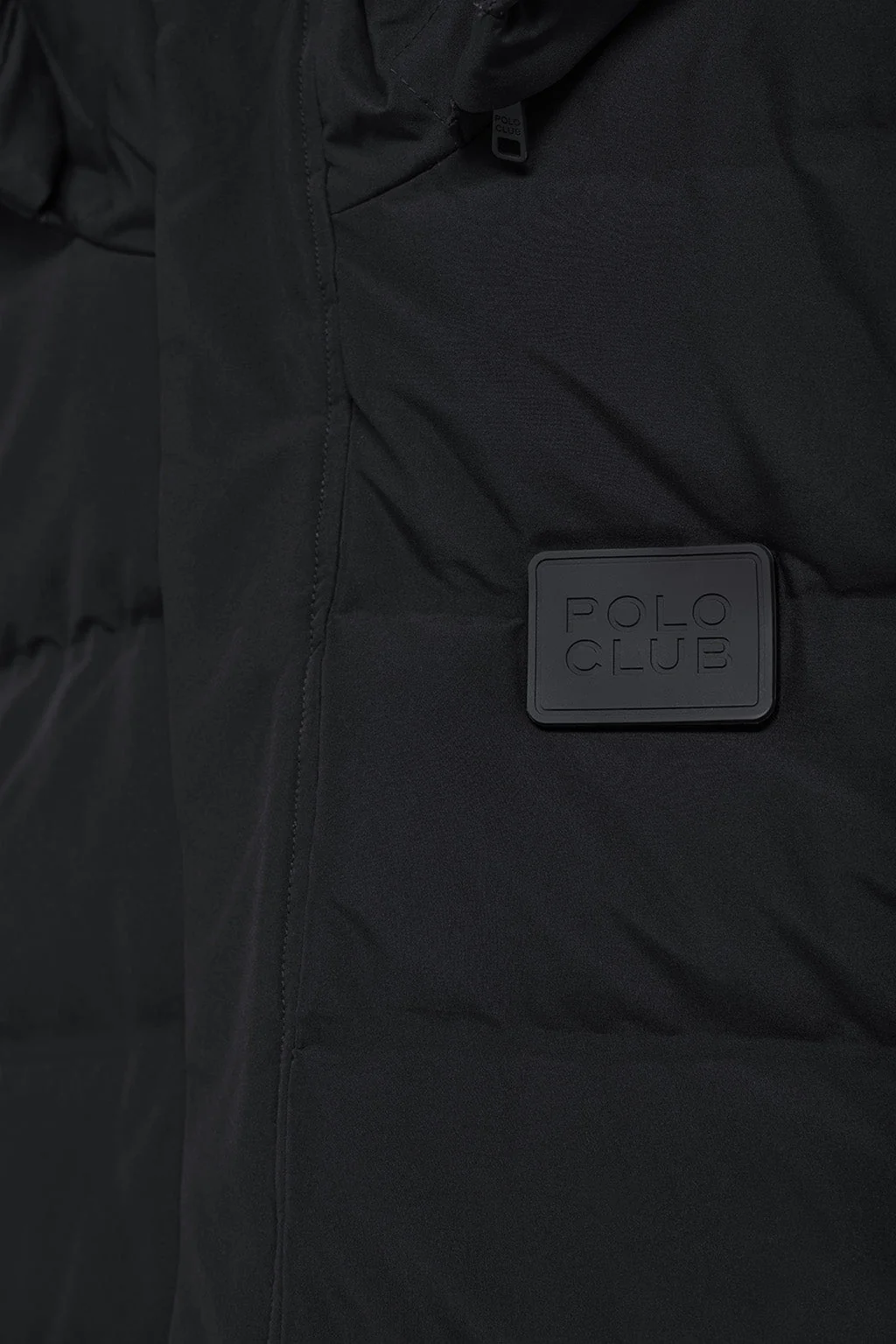 Black coat Courchevel with detachable hood and Polo Club details - Image 9