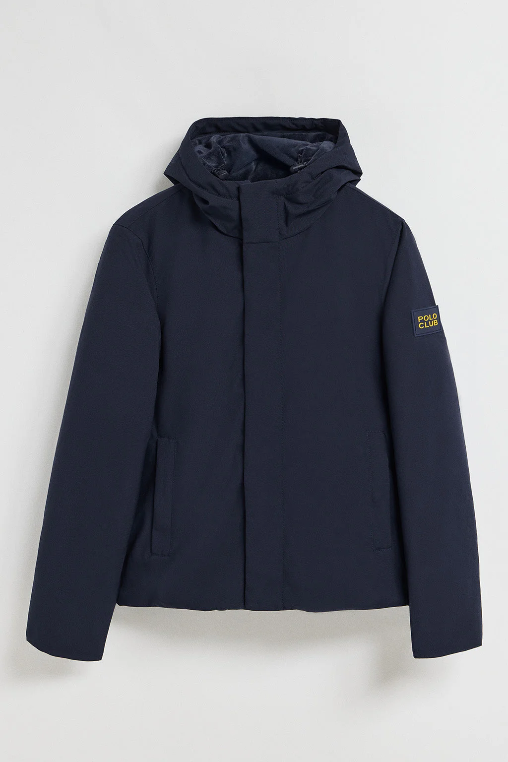 Navy-blue technical jacket with hood and bi-coloured Polo Club patch - Image 7