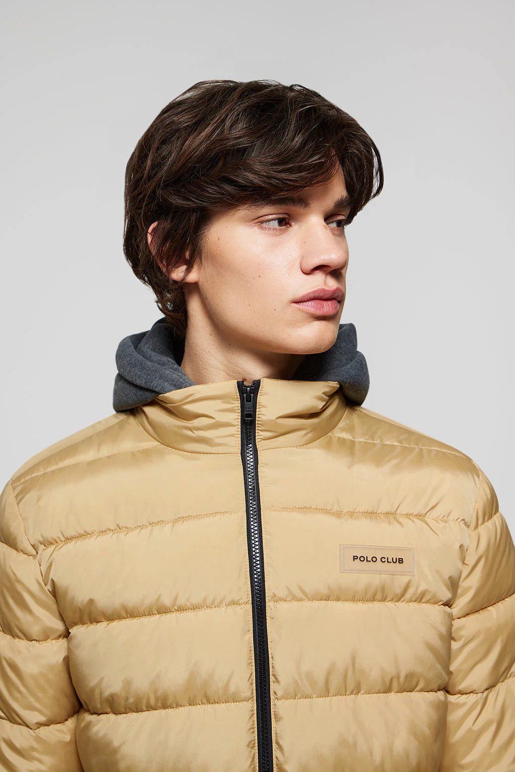 Camel Dolomite puffer jacket with Polo Club patch