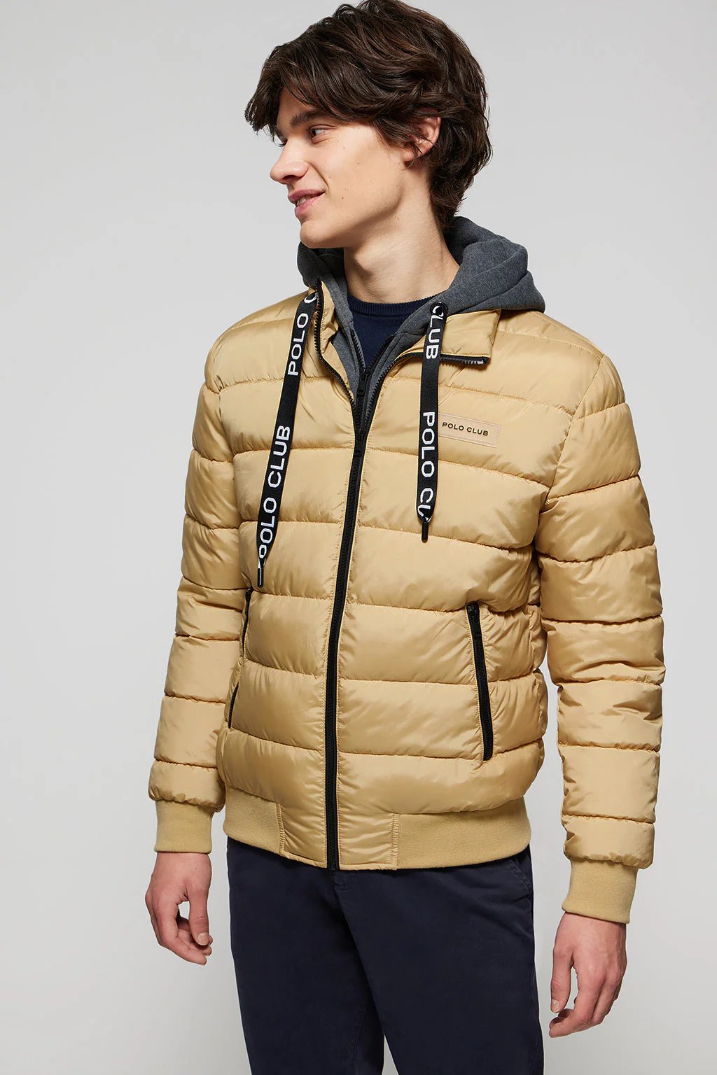 Camel Dolomite puffer jacket with Polo Club patch - Image 3