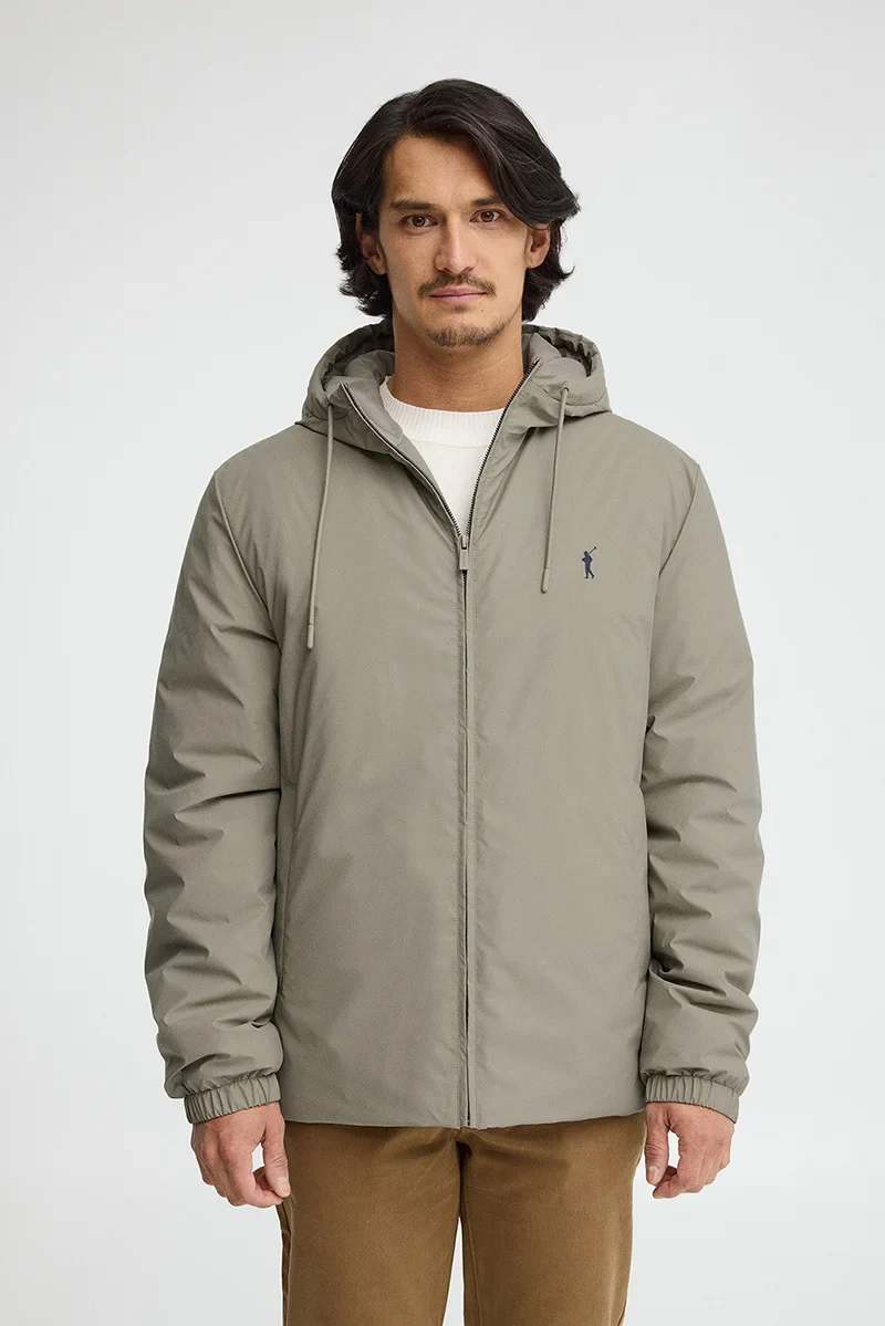 Stone-grey jacket Dorsey with Rigby Go logo