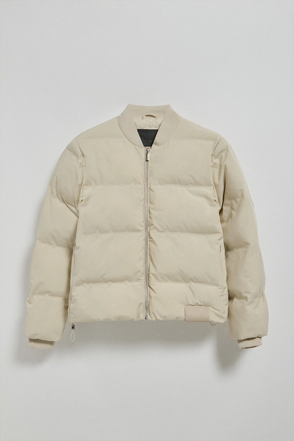 Beige puffer bomber Dubai with Polo Club details - Image 7