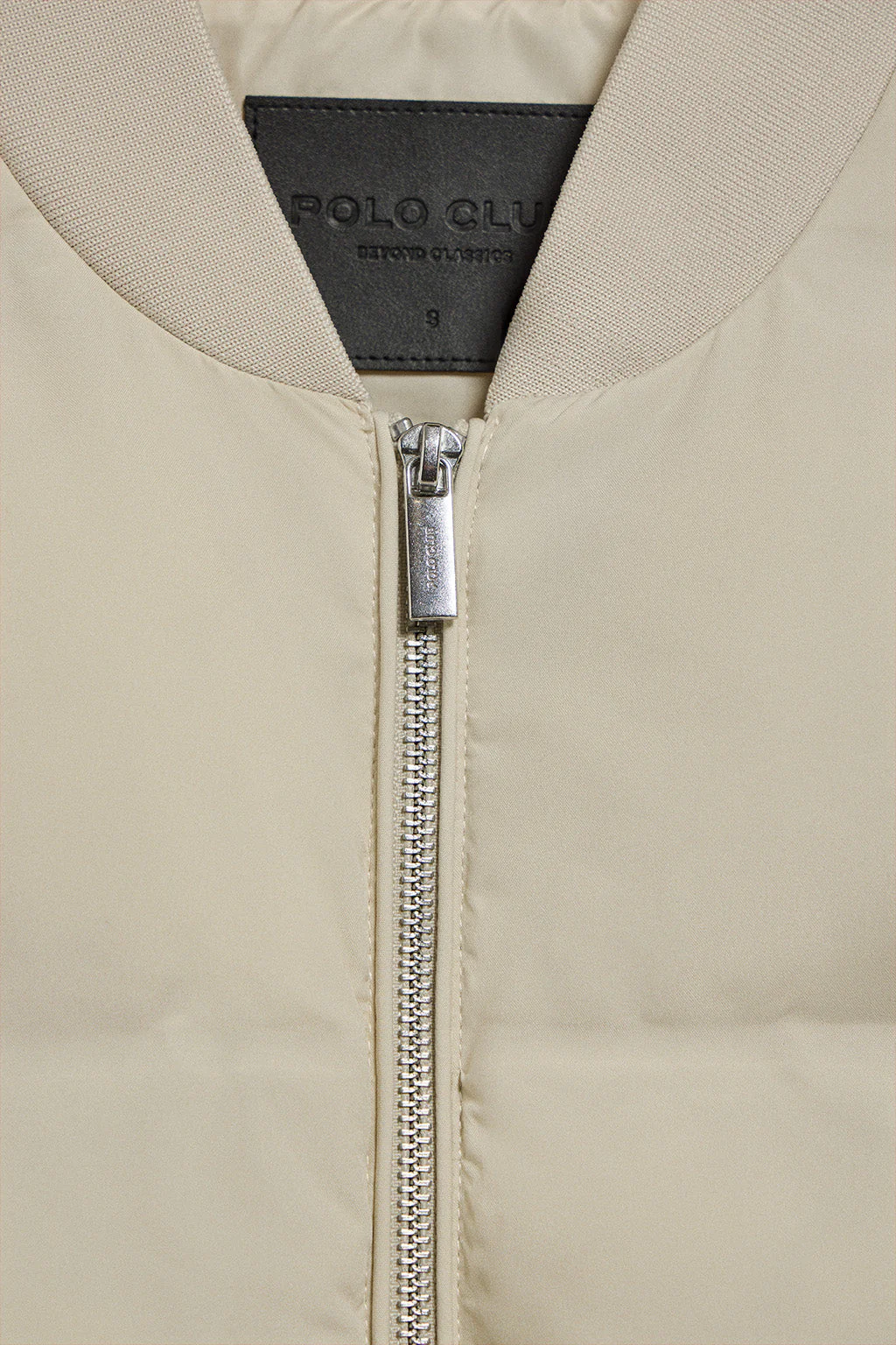 Beige puffer bomber Dubai with Polo Club details - Image 8