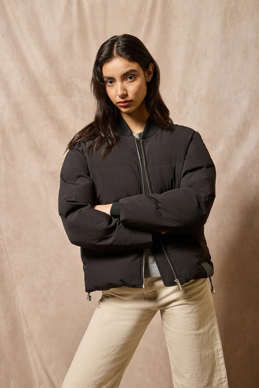 Black puffer bomber Dubai with Polo Club details - Image 4