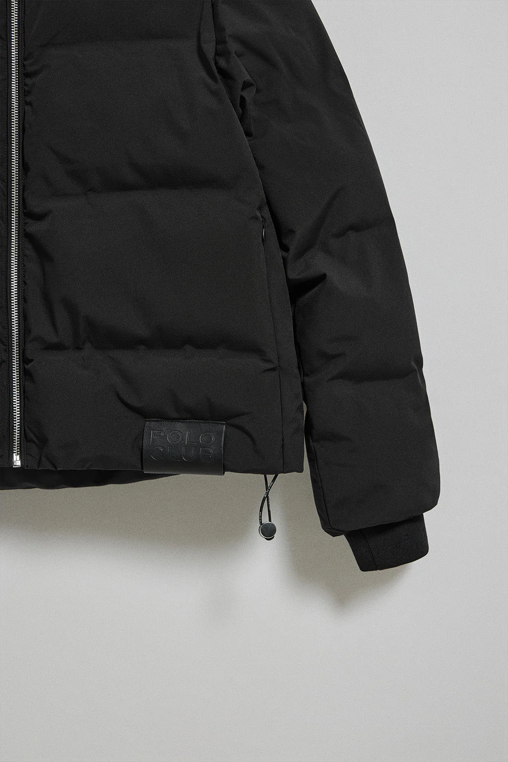Black puffer bomber Dubai with Polo Club details - Image 9