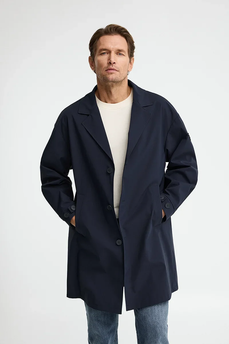 Navy-blue trench coat Ellington with Polo Club rubberised logo - Image 2