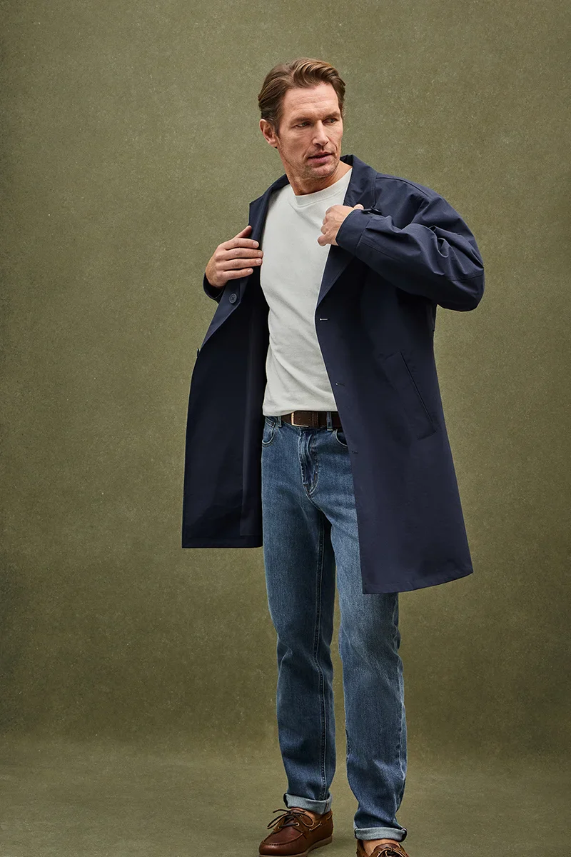 Navy-blue trench coat Ellington with Polo Club rubberised logo - Image 3