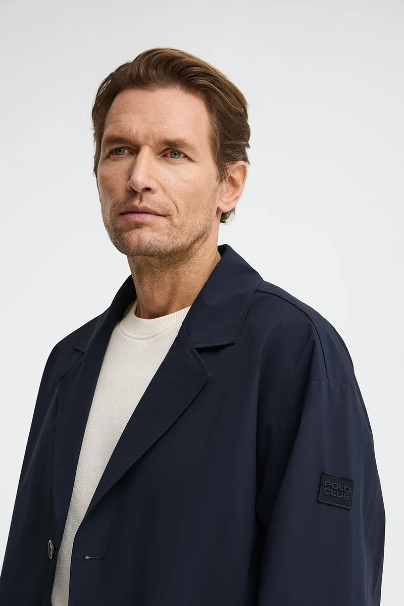 Navy-blue trench coat Ellington with Polo Club rubberised logo - Image 4