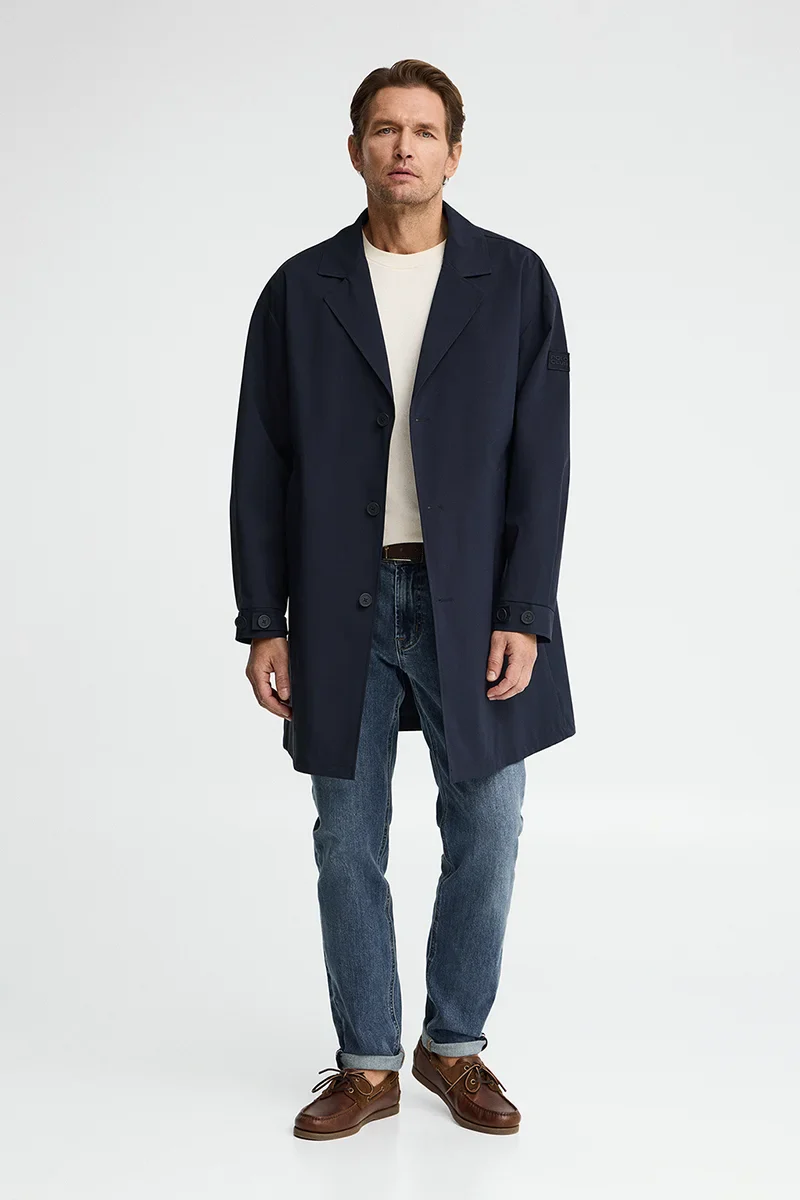 Navy-blue trench coat Ellington with Polo Club rubberised logo - Image 5