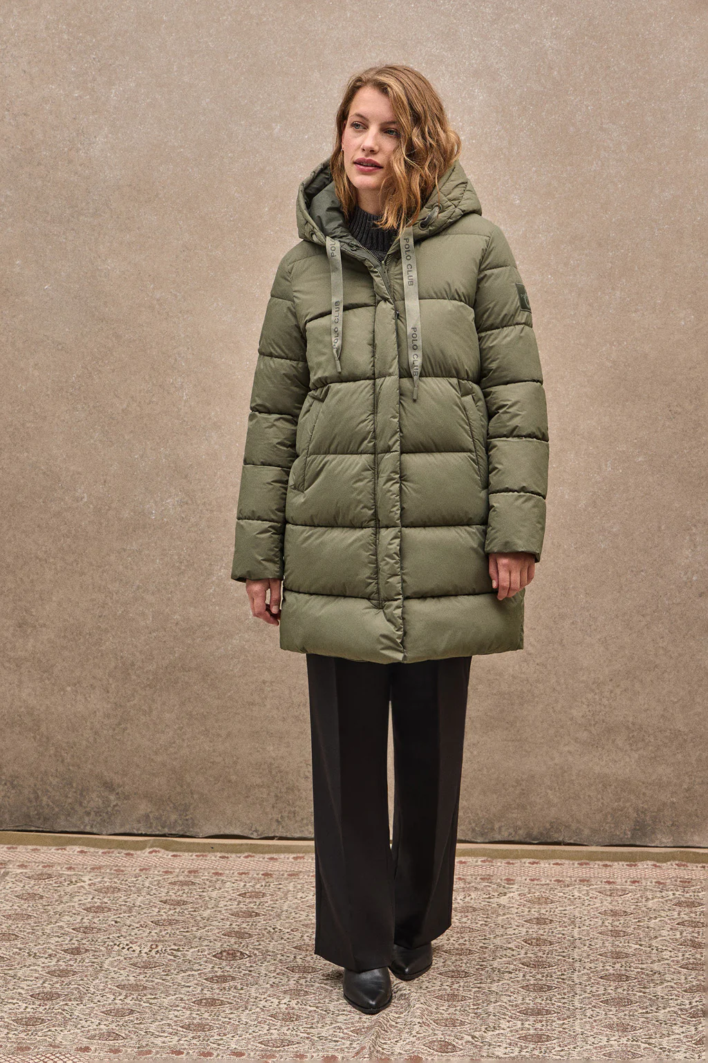 Army-green jacket Gaia Reversible with Polo Club logo - Image 3