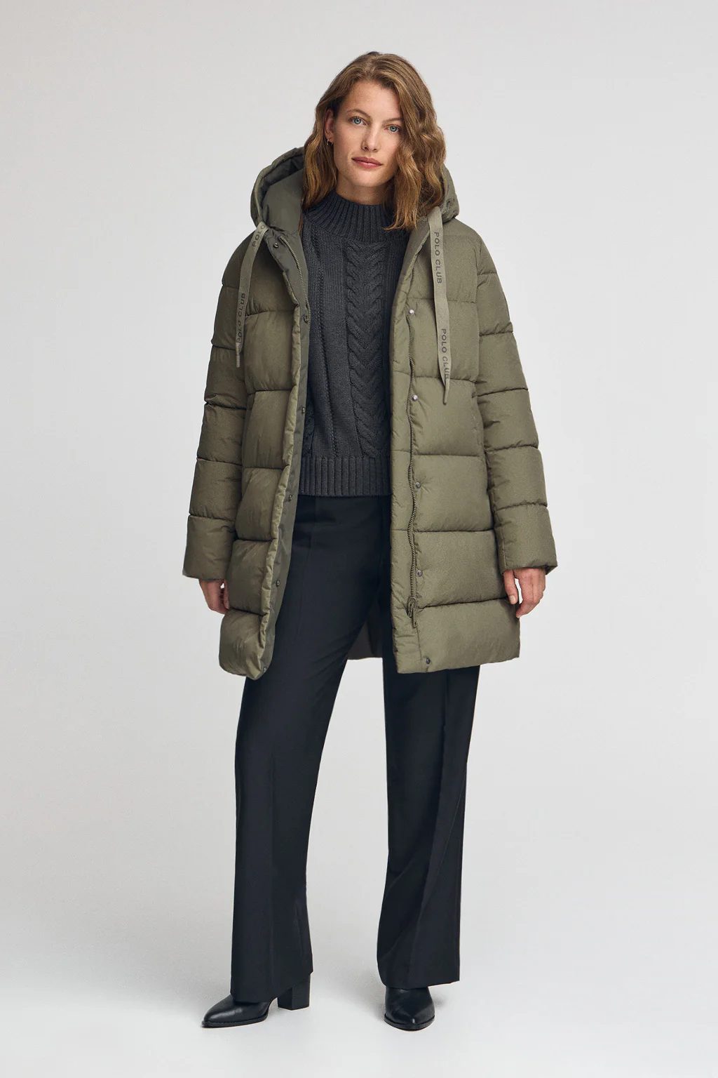 Army-green jacket Gaia Reversible with Polo Club logo - Image 5