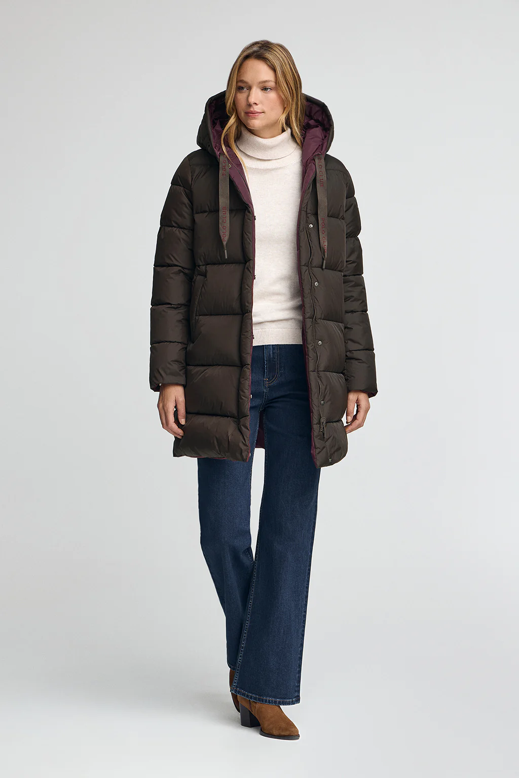 Chocolate jacket Gaia Reversible with Polo Club logo - Image 4