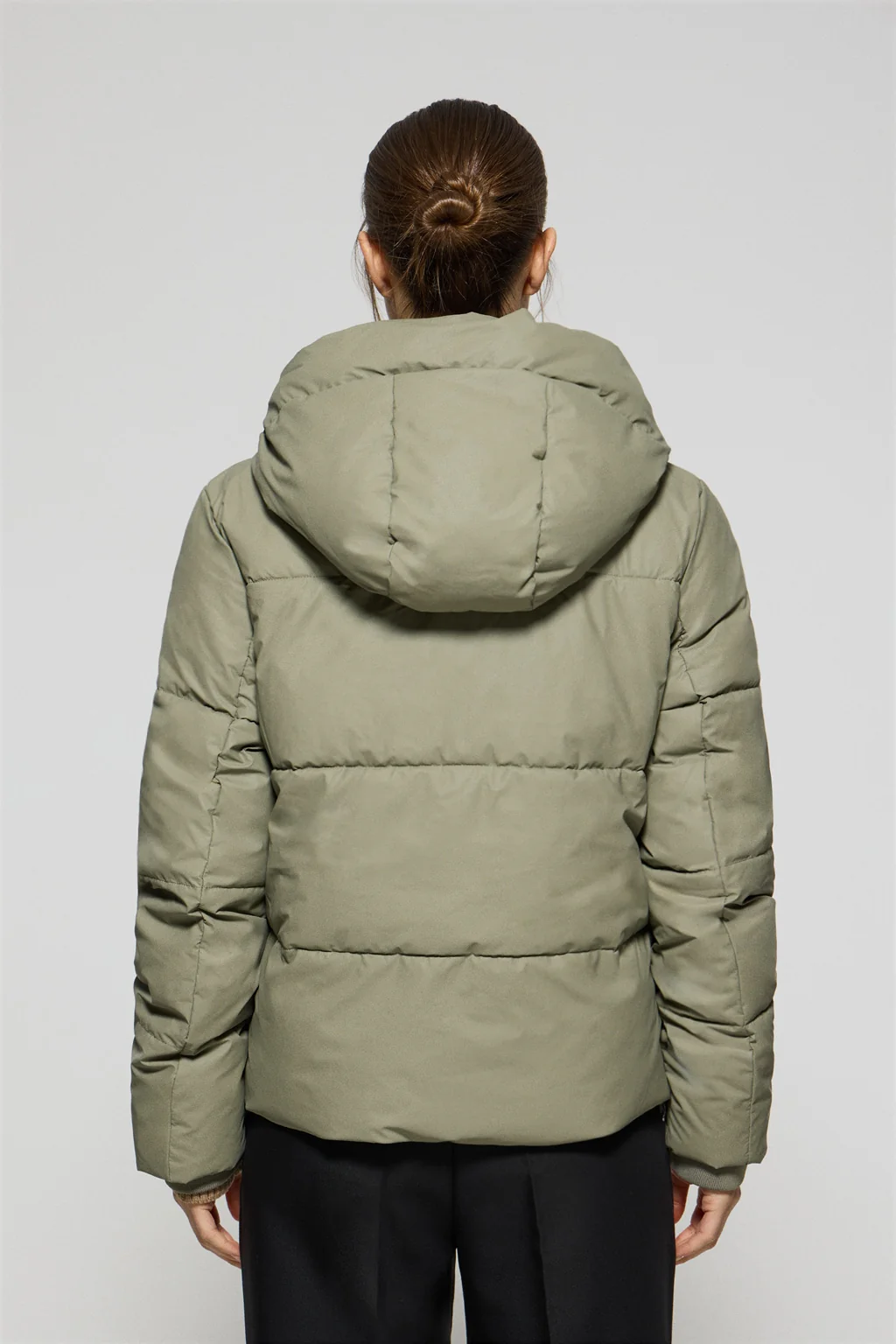 Green puffer jacket Glacier with fixed hood and Polo Club details - Image 2
