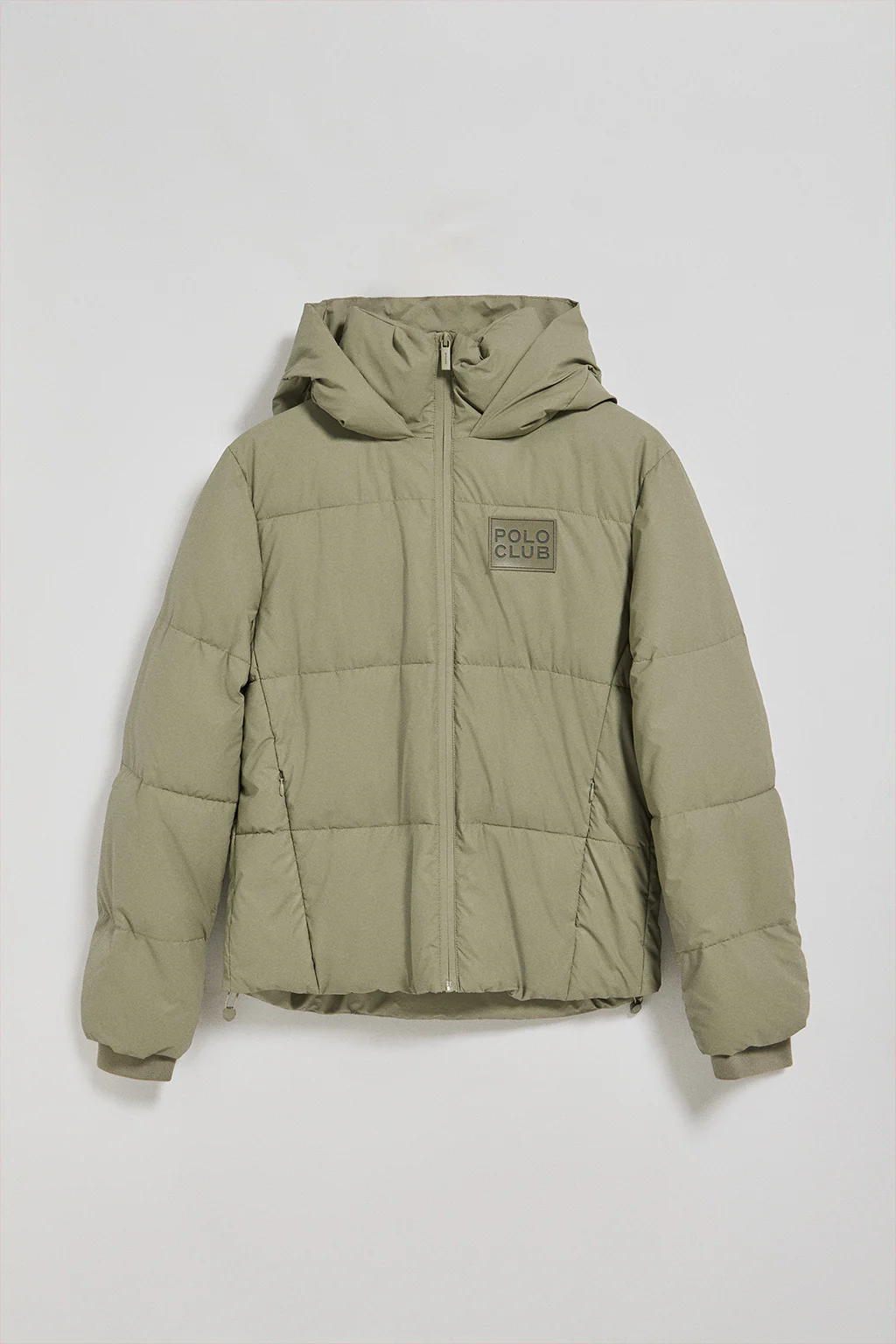 Green puffer jacket Glacier with fixed hood and Polo Club details - Image 6