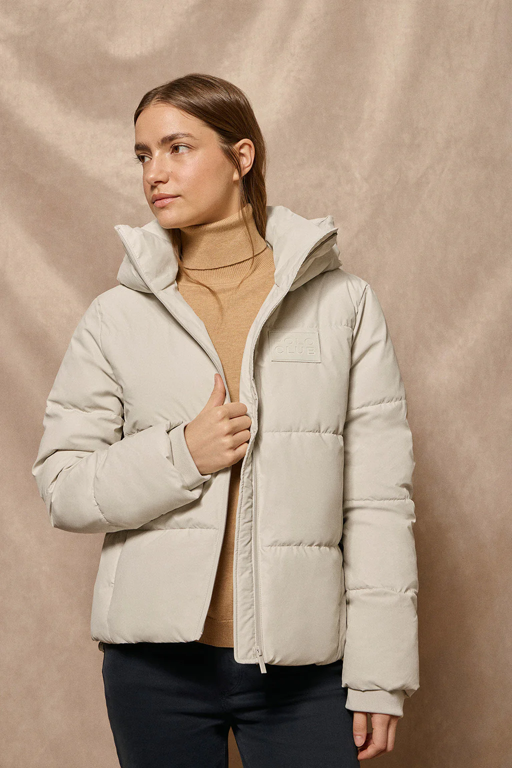 Grey puffer jacket Glacier with fixed hood and Polo Club details - Image 6