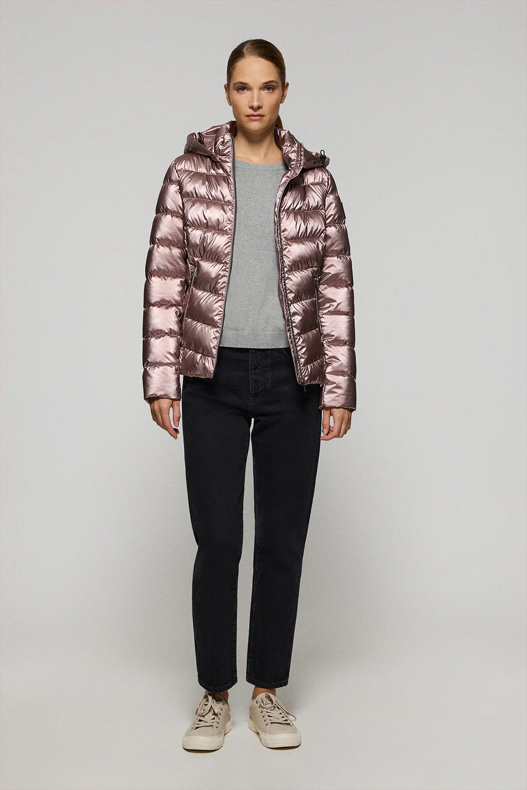 Pink glitter-effect coat Golden with fixed detachable and Polo Club details - Image 3