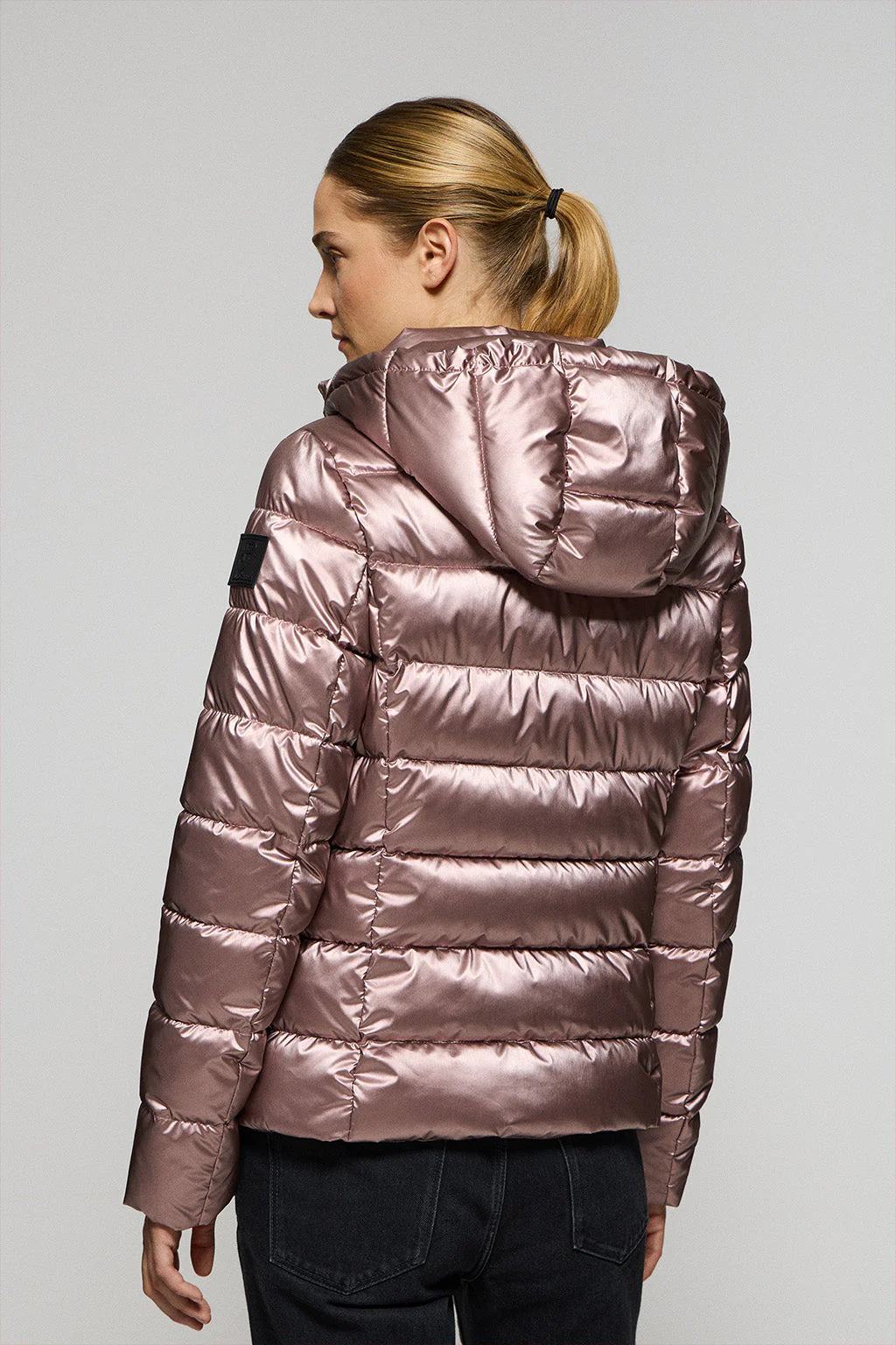 Pink glitter-effect coat Golden with fixed detachable and Polo Club details - Image 6