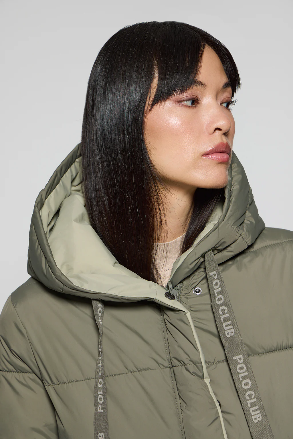 Green reversible coat Gracia with fixed hood and Polo Club details - Image 3