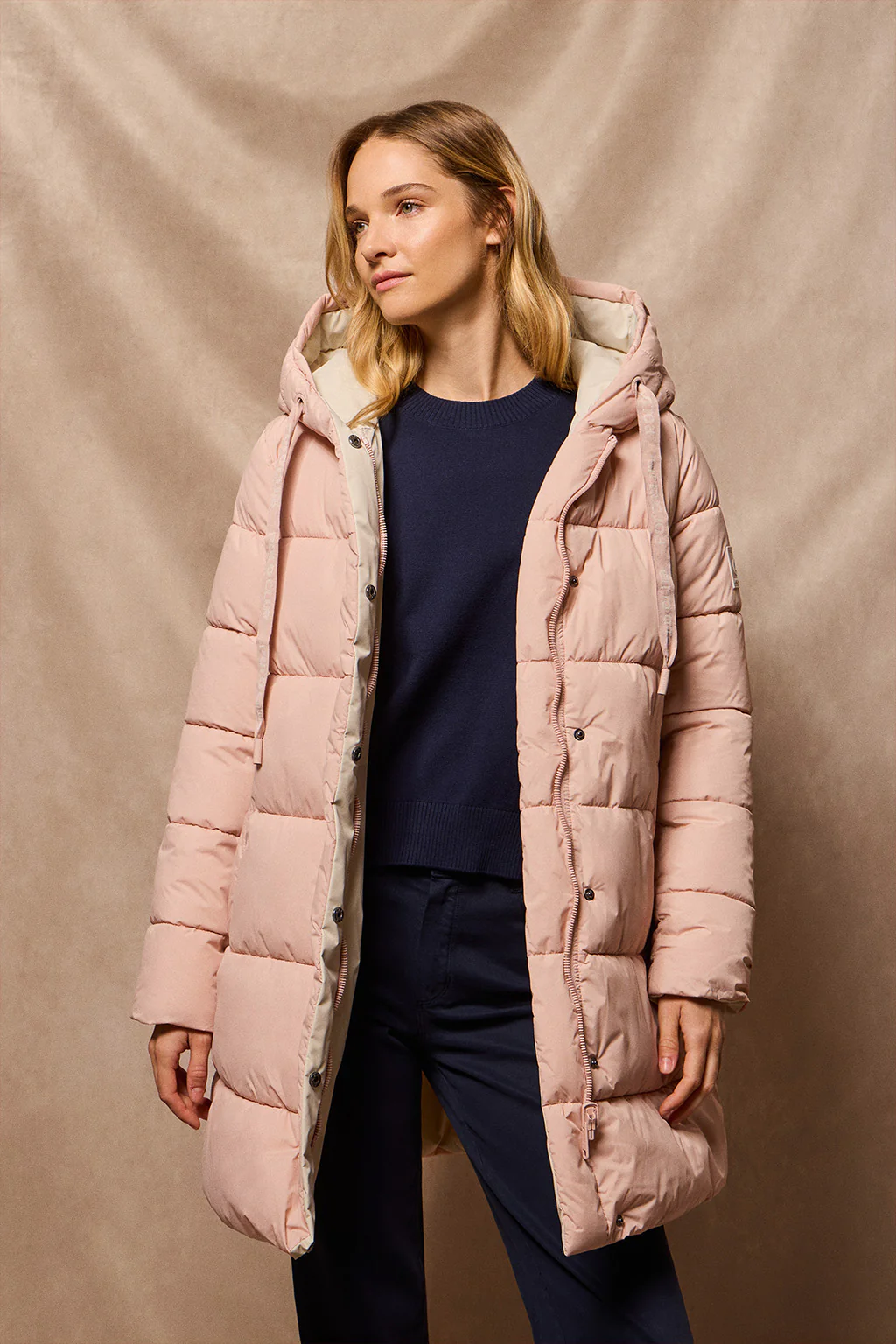 Pink reversible coat Gracia with fixed hood and Polo Club details - Image 7