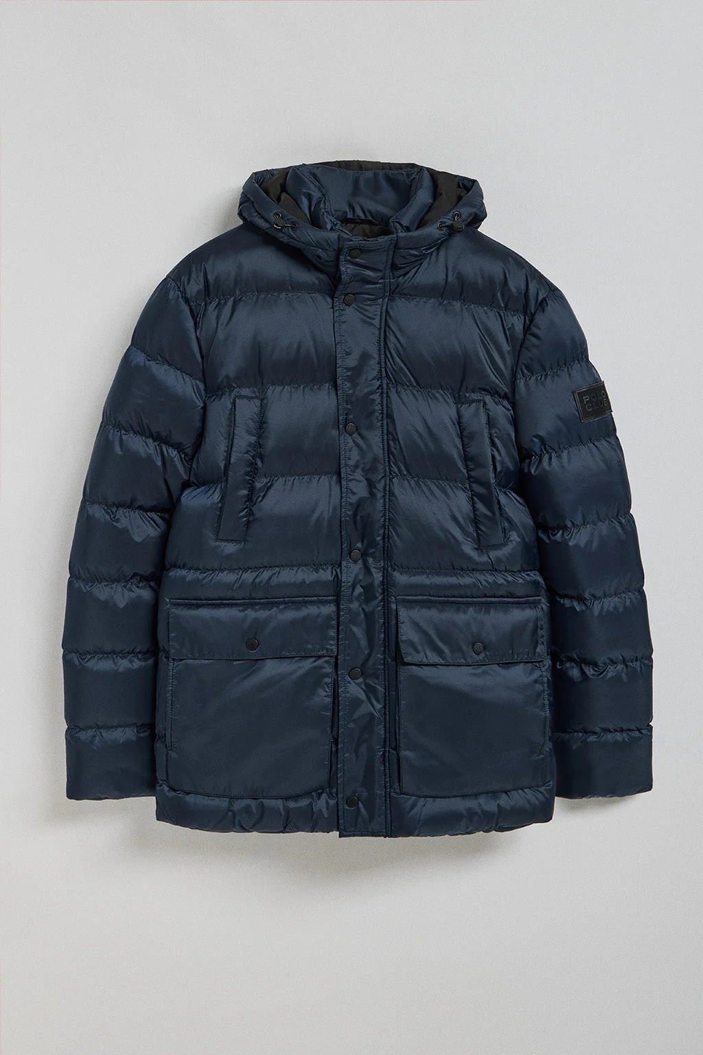 Navy-blue coat Greenwich with pockets, fixed hood and Polo Club details - Image 12