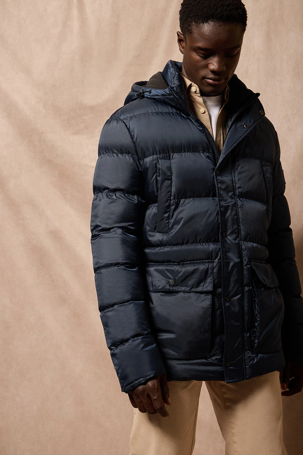 Navy-blue coat Greenwich with pockets, fixed hood and Polo Club details - Image 6