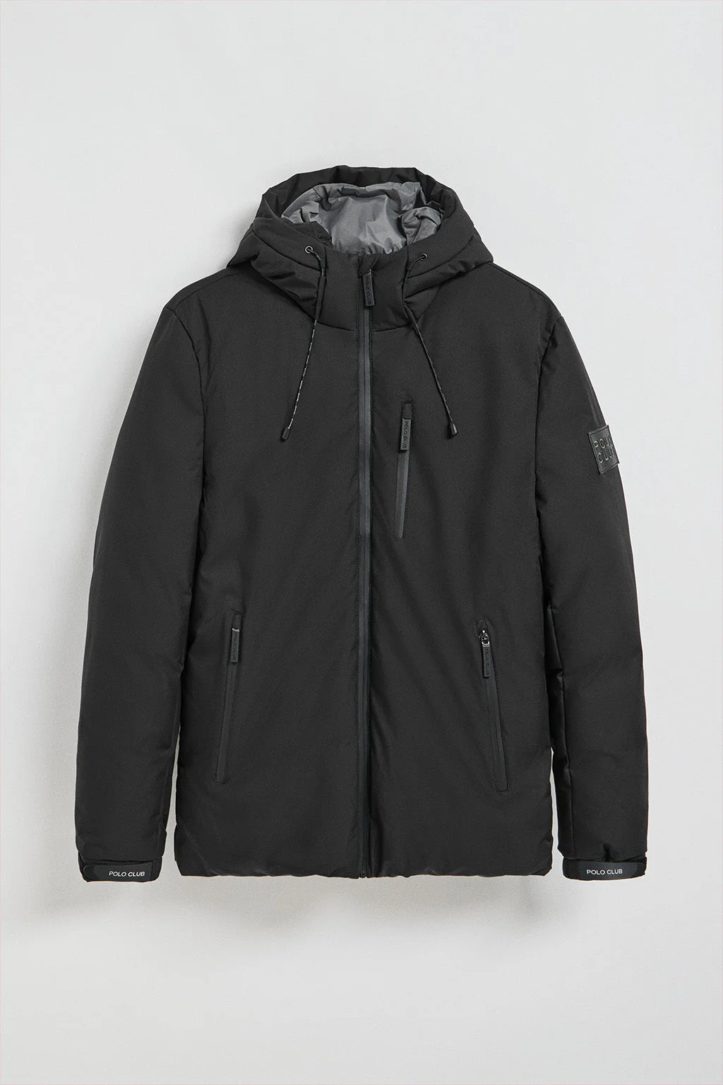 Black jacket Gstaad with fixed hood and Polo Club details - Image 13