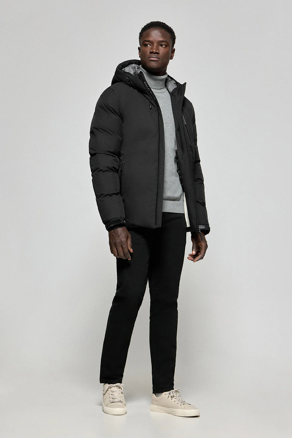 Black jacket Gstaad with fixed hood and Polo Club details - Image 3