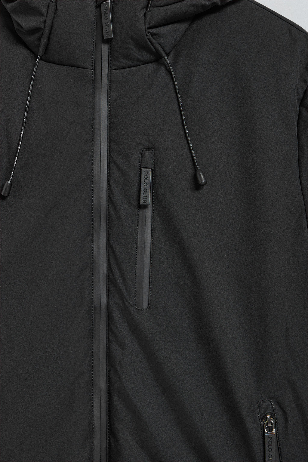 Black jacket Gstaad with fixed hood and Polo Club details - Image 9