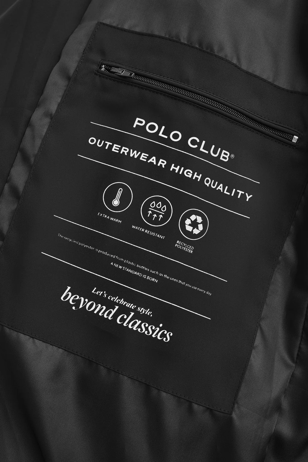 Black coat Guada Long with Polo Club logo - Image 10