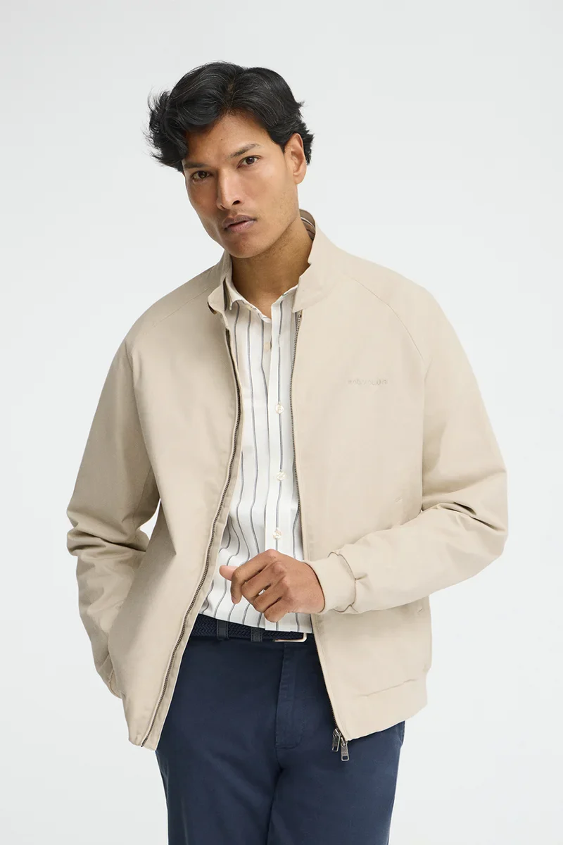 Beige jacket Harrington Bowery with Polo Club embroidery - Image 2