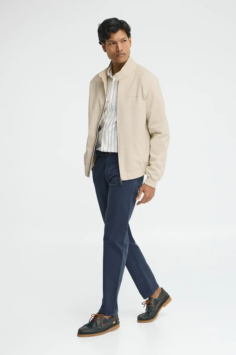 Beige jacket Harrington Bowery with Polo Club embroidery - Image 4