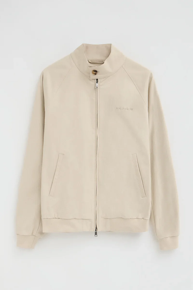 Beige jacket Harrington Bowery with Polo Club embroidery - Image 7