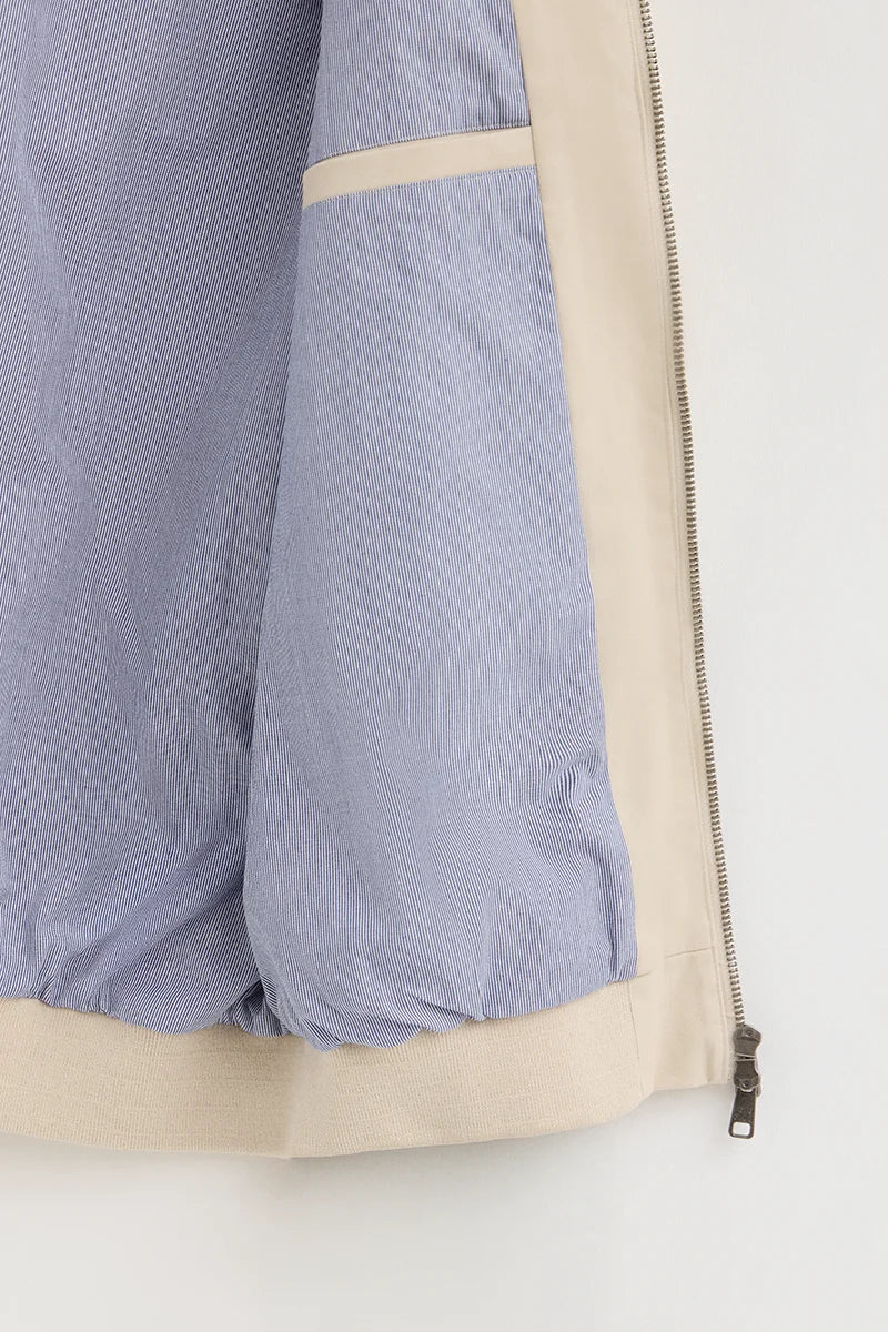 Beige jacket Harrington Bowery with Polo Club embroidery - Image 9