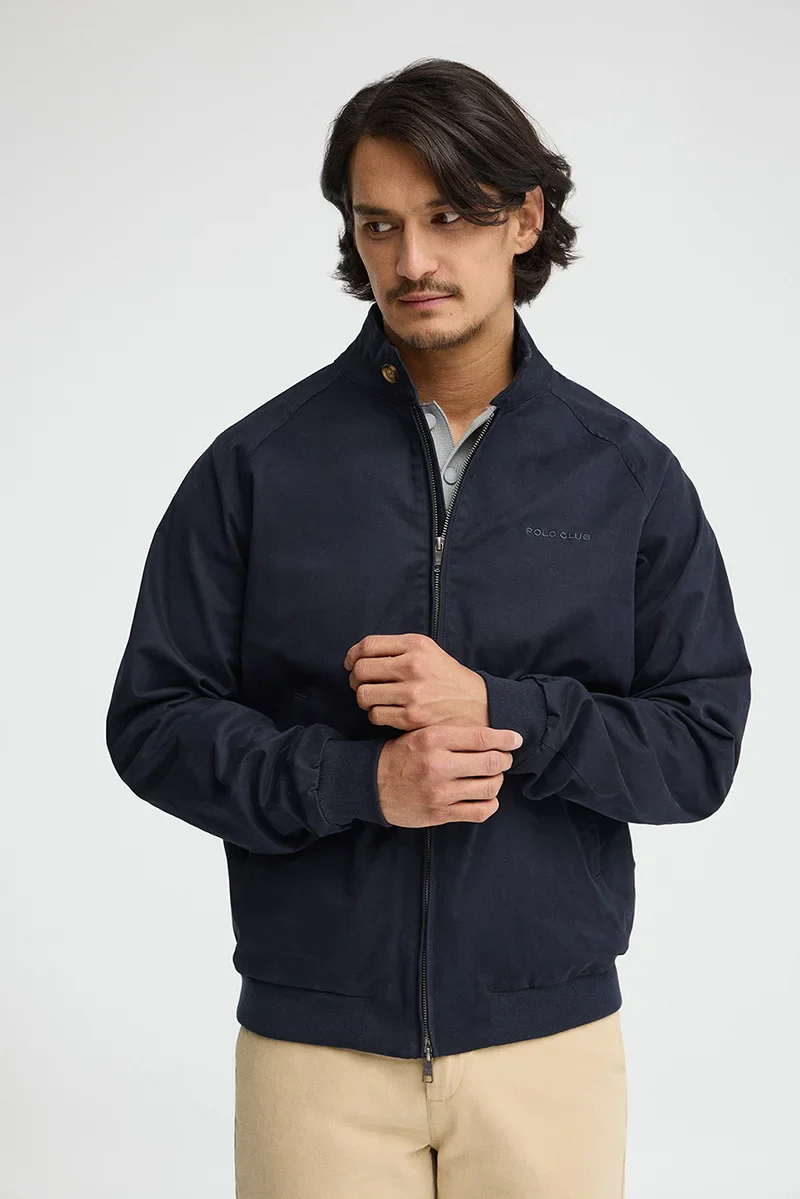 Navy-blue jacket Harrington Bowery with Polo Club embroidery