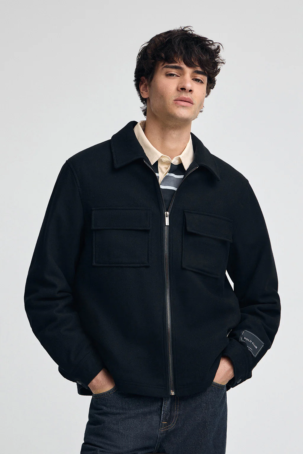 Navy-blue jacket Humbolt with Polo Club logo