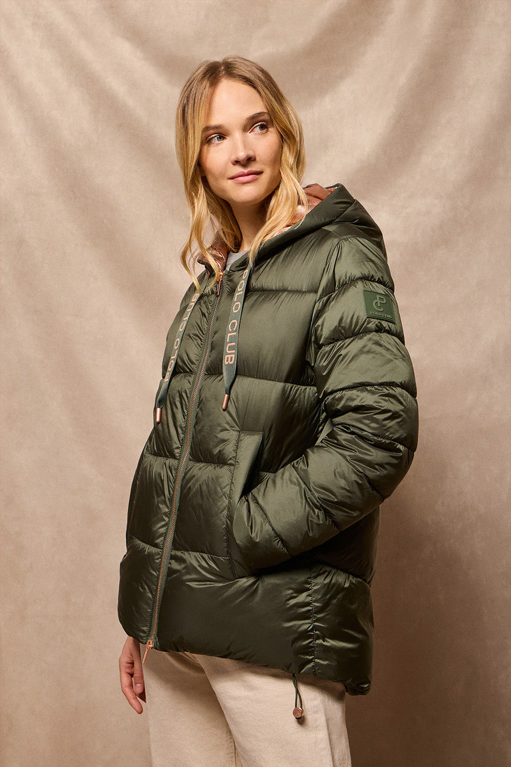Green jacket Ice with fixed hood and Polo Club details - Image 6