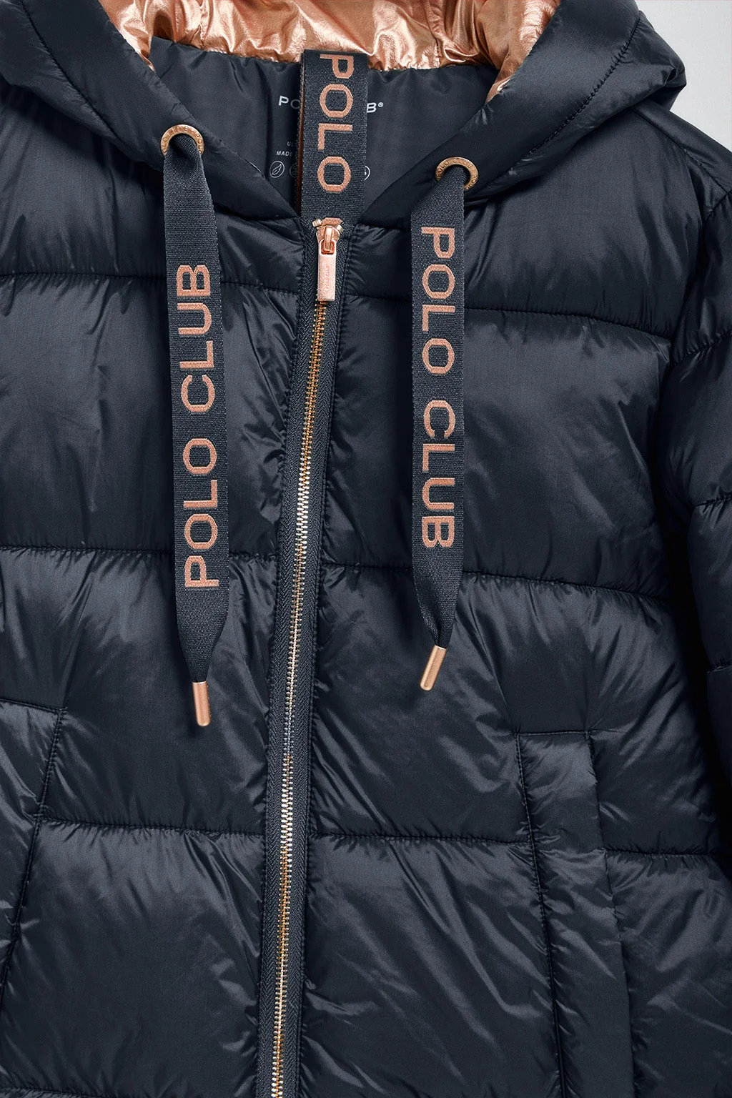 Navy-blue jacket Ice with fixed hood and Polo Club details - Image 10