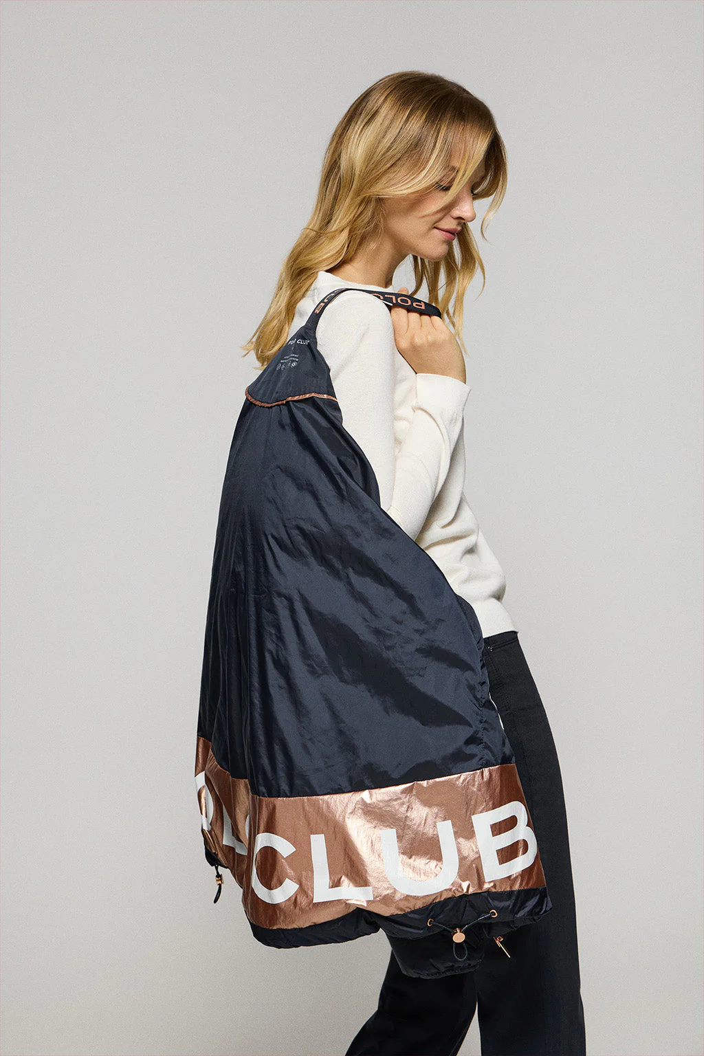 Navy-blue jacket Ice with fixed hood and Polo Club details - Image 4