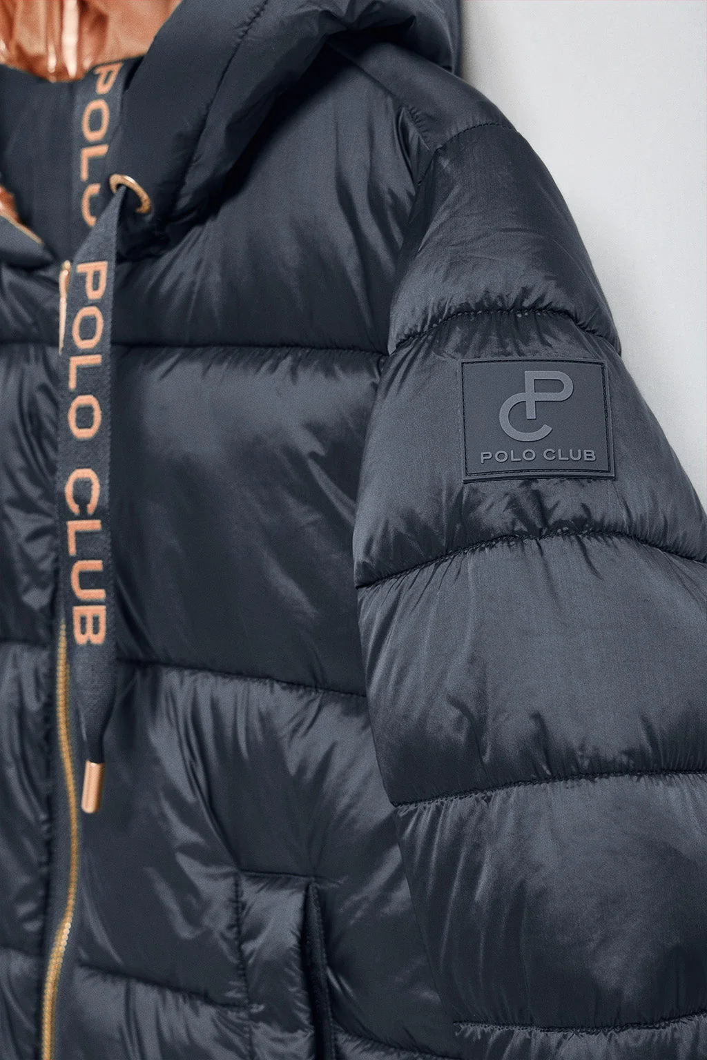 Navy-blue jacket Ice with fixed hood and Polo Club details - Image 9