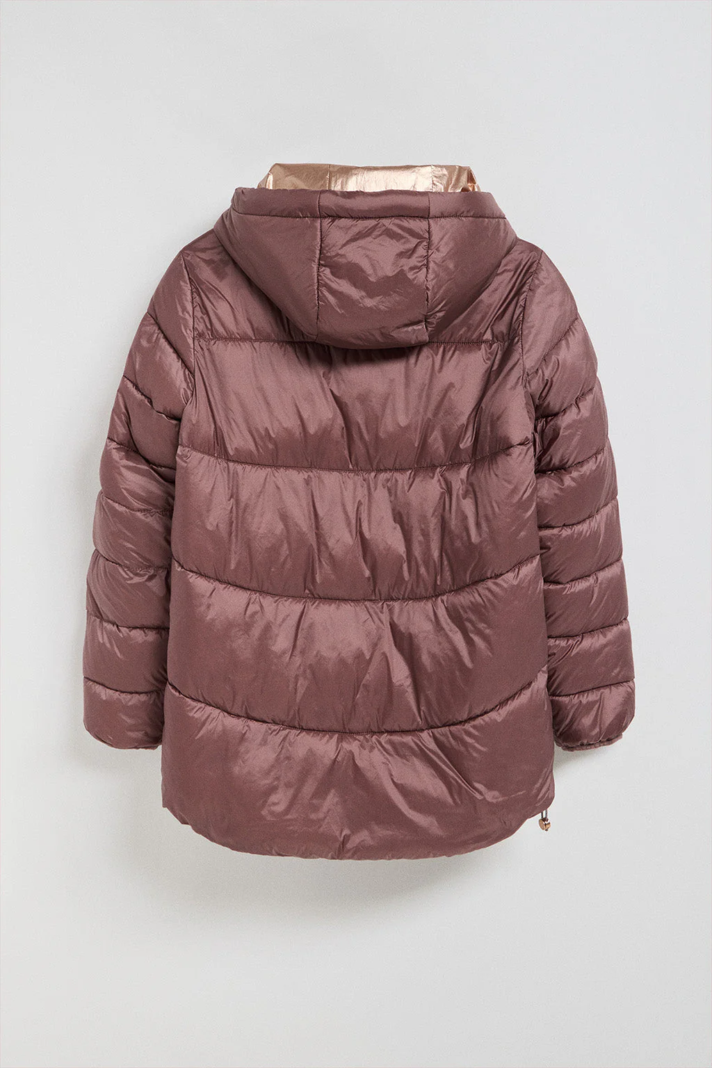 Pink taupe puffer jacket Ice with fixed hood and Polo Club details - Image 11