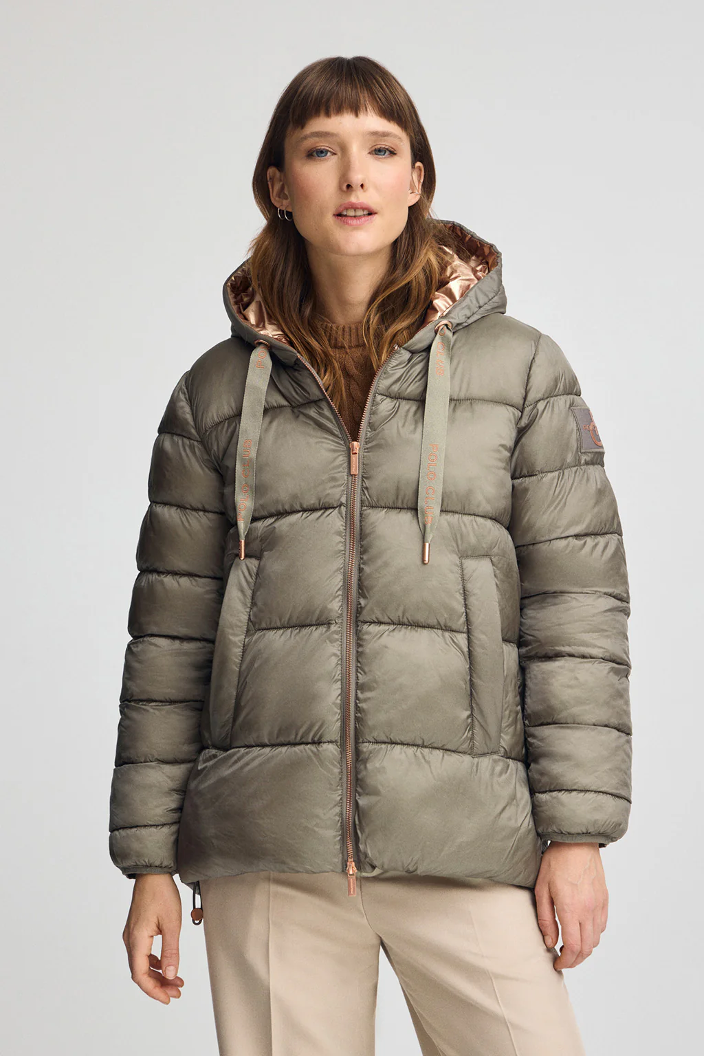 Army-green jacket Ingrid with Polo Club logo